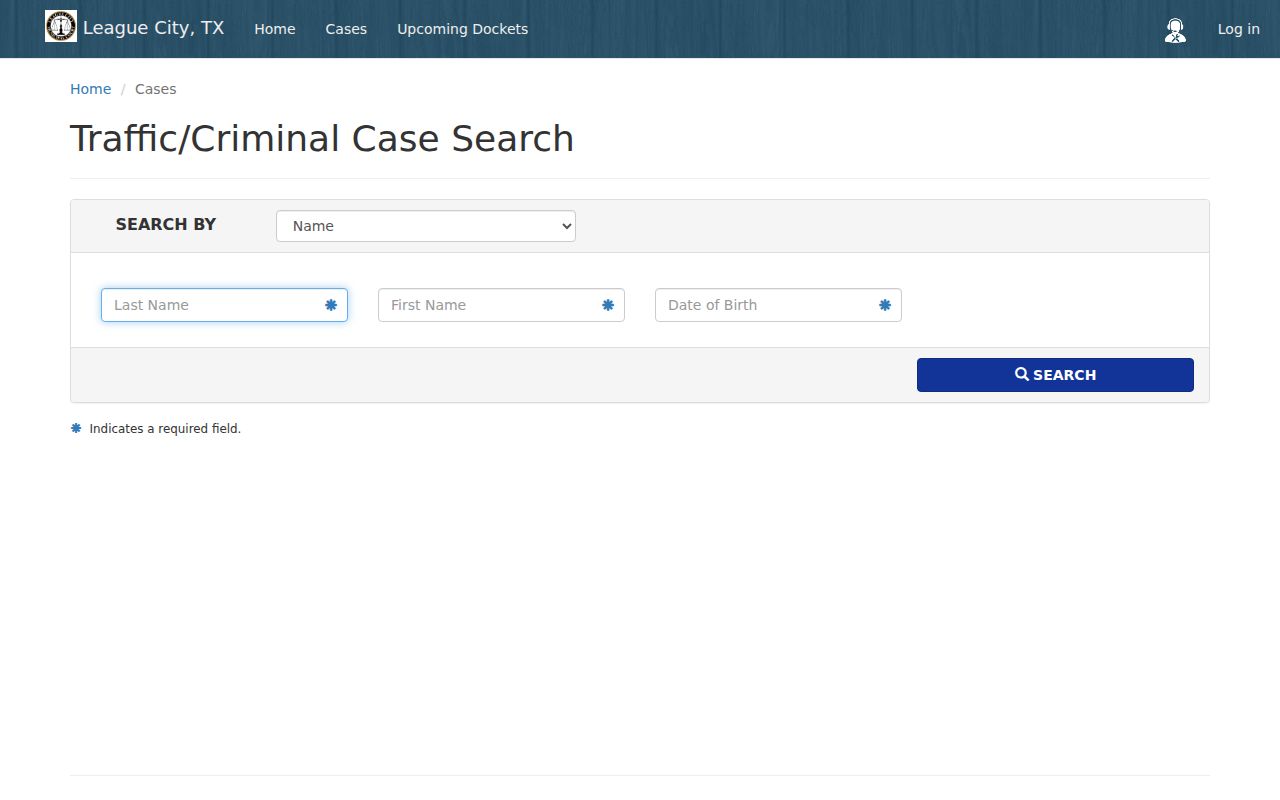 League City warrant records reference showing the official-linked court citation search portal