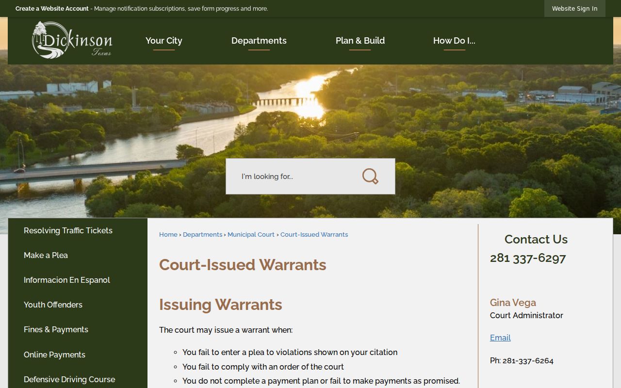 Dickinson warrant records reference describing court-issued warrants and Safe Haven information